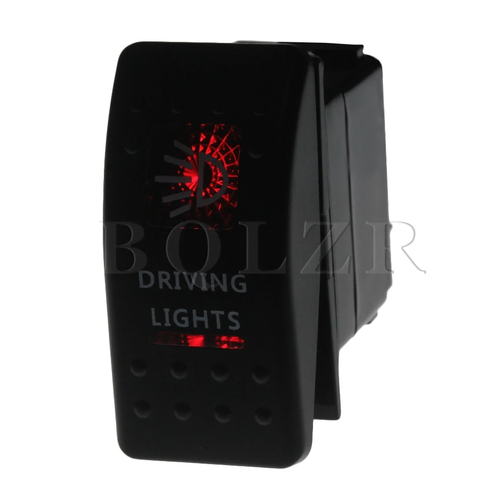 

BQLZR 5pin Dual Pattern Red DC12-24V Auto ON-OFF Rocker Switch J11 Driving