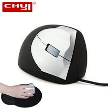 CHYI, Проводная вертикальная мышь, эргономичная, 1200 dpi, USB кабель, 3D подключение, кнопка, правая рука, оптическая вертикальная подставка для запястья, Мыши для ПК, ноутбука