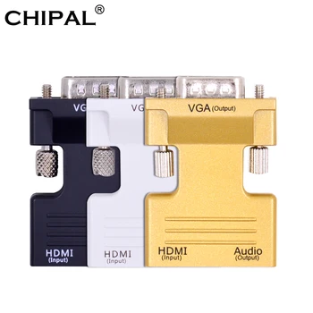 

CHIPAL For HDMI to VGA Converter HDMI2VGA Adapter with Audio Cable for PC Desktop Laptop STB to 1080P HDTV Monitor Projector