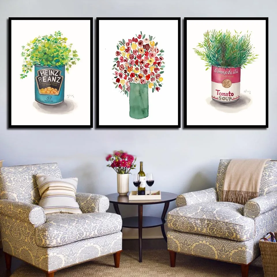 

5D DIY Diamond Painting 3 Piece Green Plant Flowers Pot Full Square/ Round Diamond embroidery Cross stitch Diamond crystal Wal