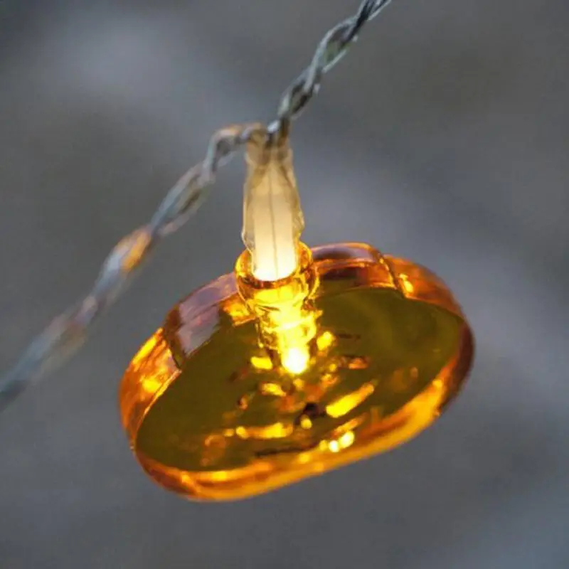 10LED теплый свет строки Декоративные Фея огни тыквы на Хэллоуин вечерние