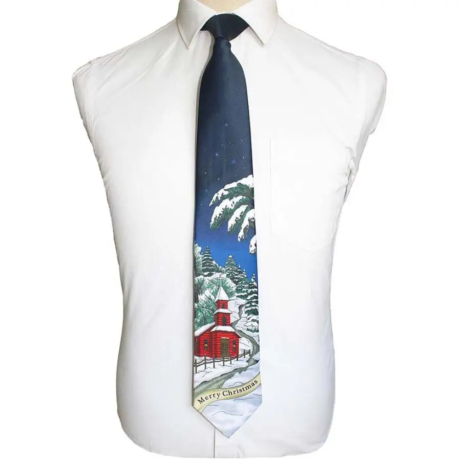 GUSLESON качественный Шелковый Рождественский галстук 9 см мужские модные галстуки с принтом hellowen праздничный галстук Мягкий дизайнерский персонаж галстук - Цвет: 01