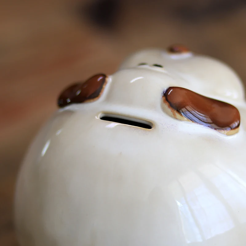 Porcelain Terrier Dog Money Box Decorative Ceramics Butter Ball Figurine Piggy Bank Home Doggy Ornament Gift Craft Accessories 3