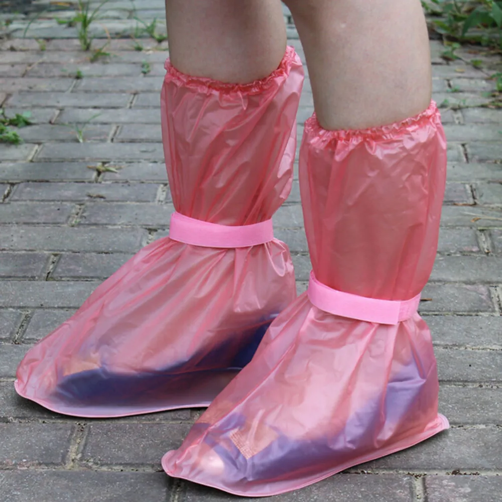 1 Pair Women Men Kids Children Thicken Waterproof Boots Reusable Rain Shoes Cover Cycle Rain Flat Slip-resistant Overshoes