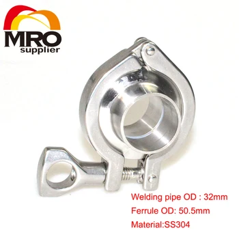 

1 set 1-1/4" 1.25" 32MM OD Sanitary Pipe Weld Ferrule + Tri Clamp + Silicone Gasket Stainless Steel SS304 SWT-32