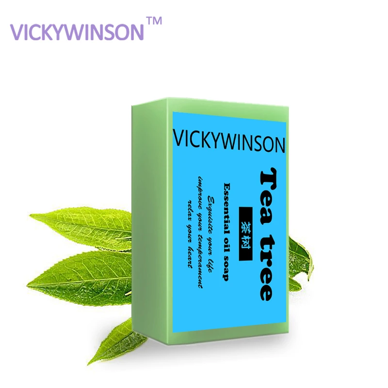 

VICKYWINSON Natural Tea Tree Essential Oil Handmade Soap whitening Wrinkles Bath Soap Cold deal Shrink pores Sterilization XZ2