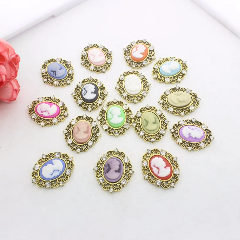 10pcs Pink Flatback Crystal Rhinestone Flat Back Embellishments DIY Buttons