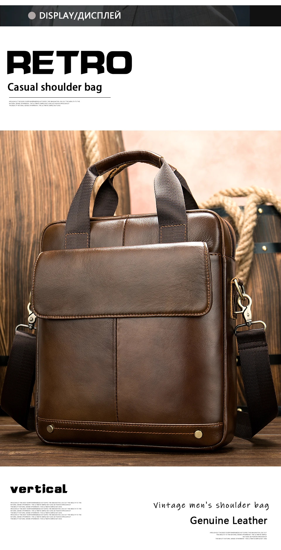Men's Shoulder Bag Men Genuine Leather Casual Purses and Handbags for Money Ipad Crossbody Bags Gifts bolsas male8