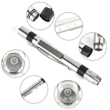 2 в 1 желтый/белый луч карманный зажим медицинская ручка фонарик водонепроницаемый двухголовый нефритовый фонарь с миллиметровой линейкой фонарик