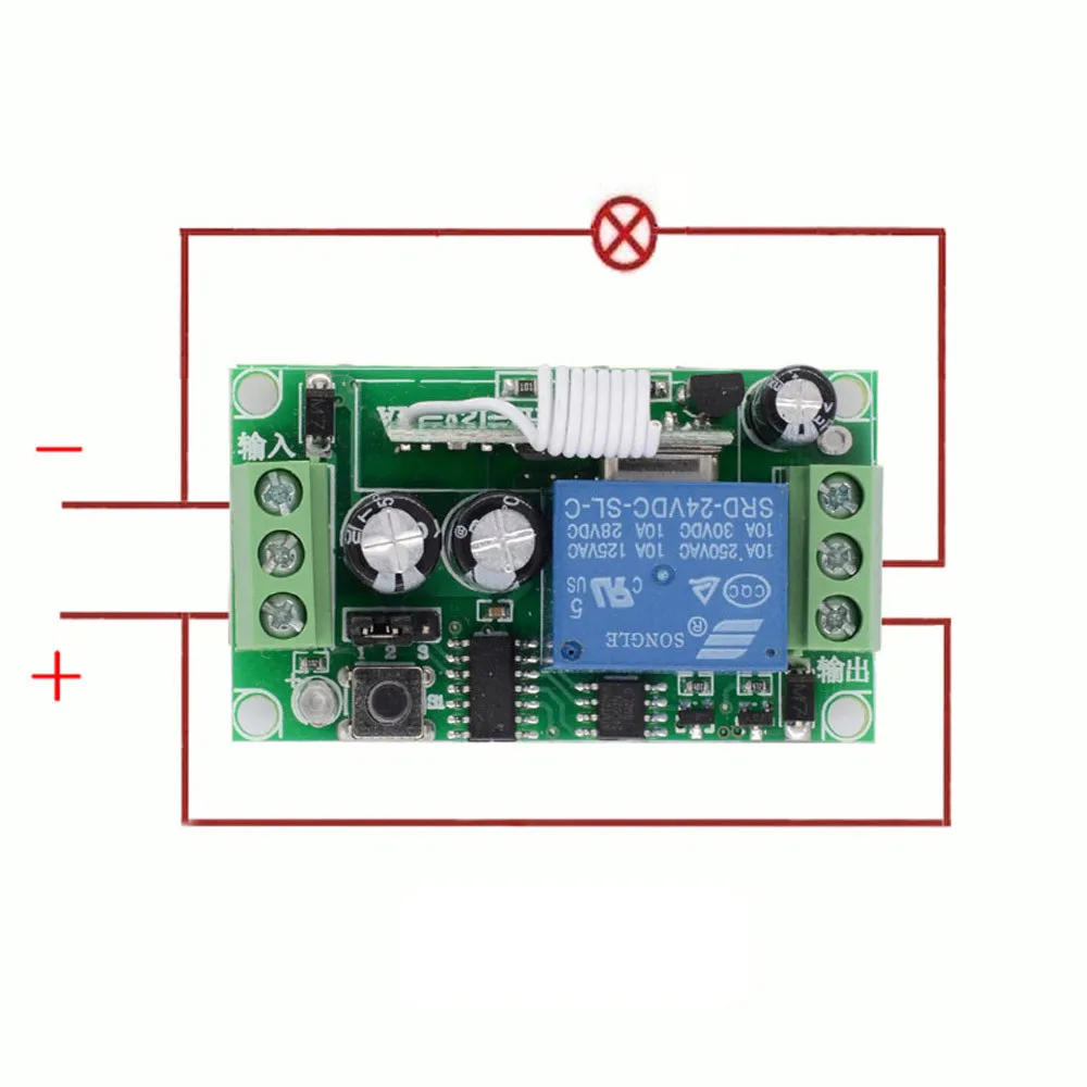 DC 24 В 1CH 10A реле RF беспроводной пульт дистанционного управления переключатель беспроводной светильник приемник передатчик