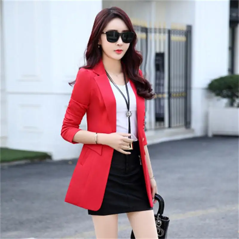 

Elegant Ladies Blazers Fashion Red Black Yellow Blazer Women Suit Jacket Work Office Bussines Blazer Women Long sleeves Blazer