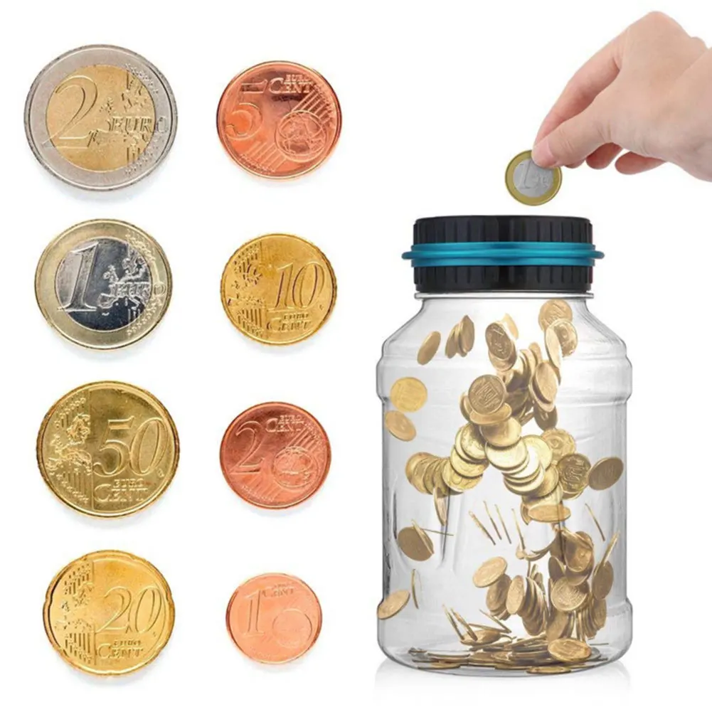 

Moneybox For Money Box Piggy Banks Digital Count With LCD Display Jar Storage Coin Box To USD EURO GBP Cash Box Piggy Bank White