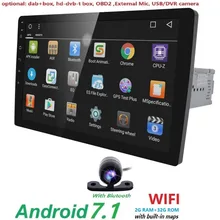 10.1 «Универсальный 2 DIN DVD радио-плеер навигации GPS android7.1 2 ГБ + 32 ГБ dab + CarPlay зеркало-link RDS DVR SWC DTV BT Cam карта