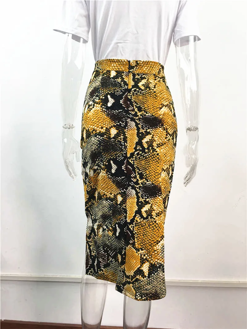 RUGOD новая разноцветная юбка с леопардовым принтом, женская модная юбка-карандаш средней длины с высокой талией, Saia, летняя юбка Jupe размера плюс - Цвет: color 5