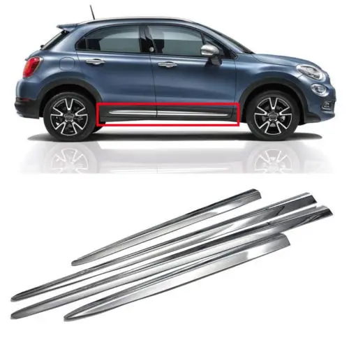

Accessories 4pcs ABS Chrome Door Body Side Molding Cover trims For Fiat 500X 2015 2016 2017 2018 Car styling