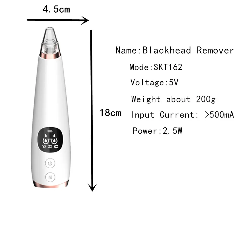 Электрический вакуумный прибор для удаления черных точек, уход за кожей, поры, акне, Удаление прыщей, вакуумный всасывающий инструмент, машина для очищения лица 40#711