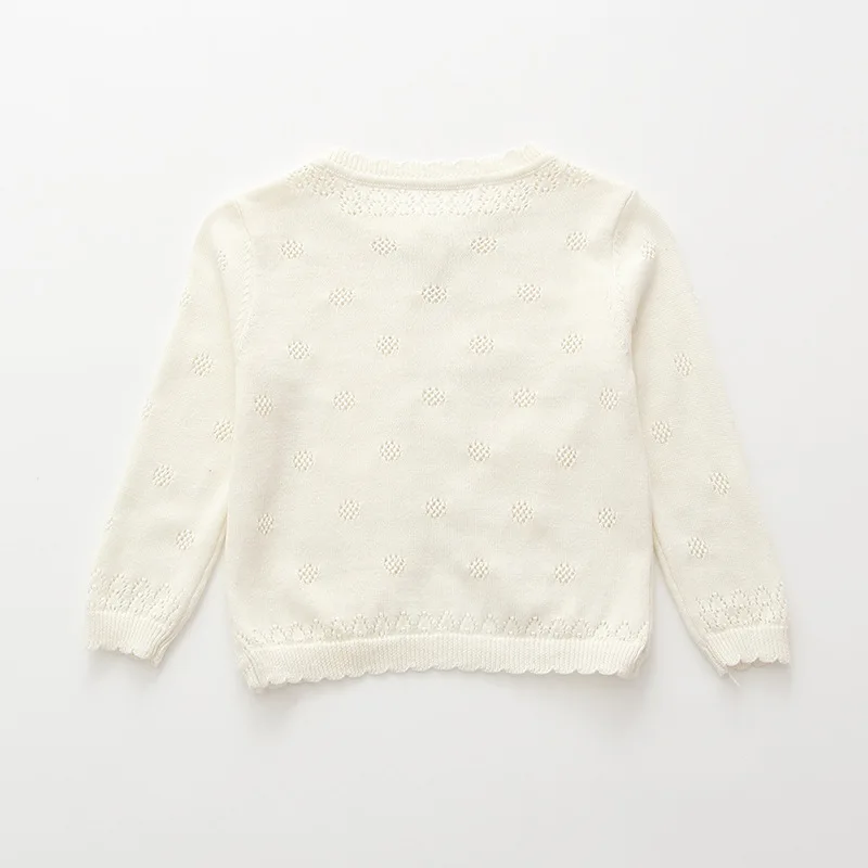 Осенние вязаные свитера для маленьких девочек; Детские тонкие свитера; Верхняя одежда; детский Хлопковый вязаный свитер; LZ363 - Цвет: white