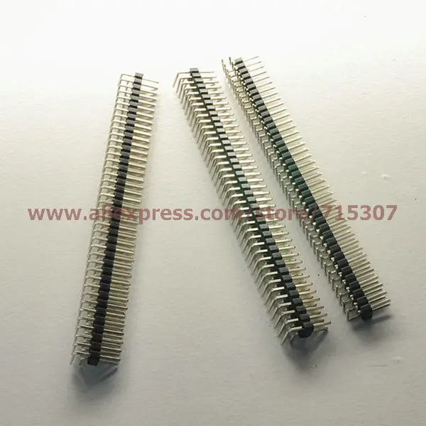 20PCS 2.54mm 2 x 40 Pin Male Double Row Right Angle Pin Header Strip 