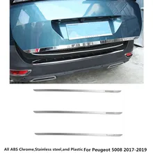 Для Peugeot 5008 2017 2018 2019 Тюнинг автомобилей панели кузова Нержавеющая сталь задняя дверь багажника задней Рама плиты отделкой лампы 1 шт.