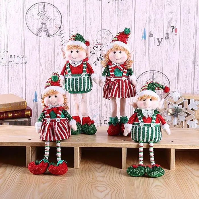 Милые рождественские куклы украшения плюшевые сидя стоя Рождество эльф фестиваль Новый год праздник подарки на день рождения