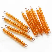 Montessori Math Materials Montessori Golden Beads 100pcs Preschool Educational Learning Toys Juguetes Brinquedos MK0344H