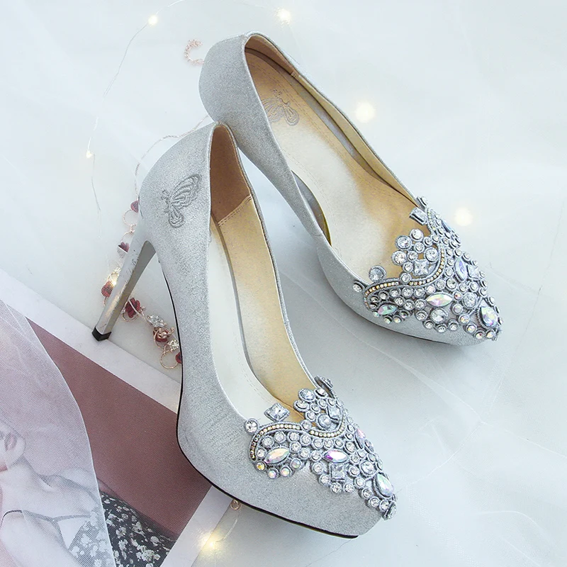 Altos De Punta Dama Plataforma Cm Zapatos 11 Furtado Rhinestone Silver 2018 Plata Otoño Tacones Boda Crystal Arden Redonda Stilettos Rzq7wx