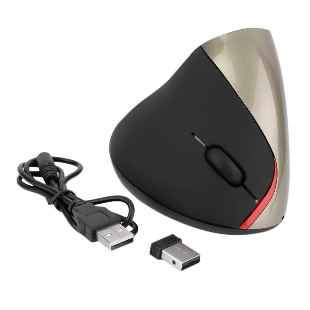 

1pcs Wireless Ergonomic Vertical Optical USB Mouse 5D Optical Mouse For PC Laptop hot new