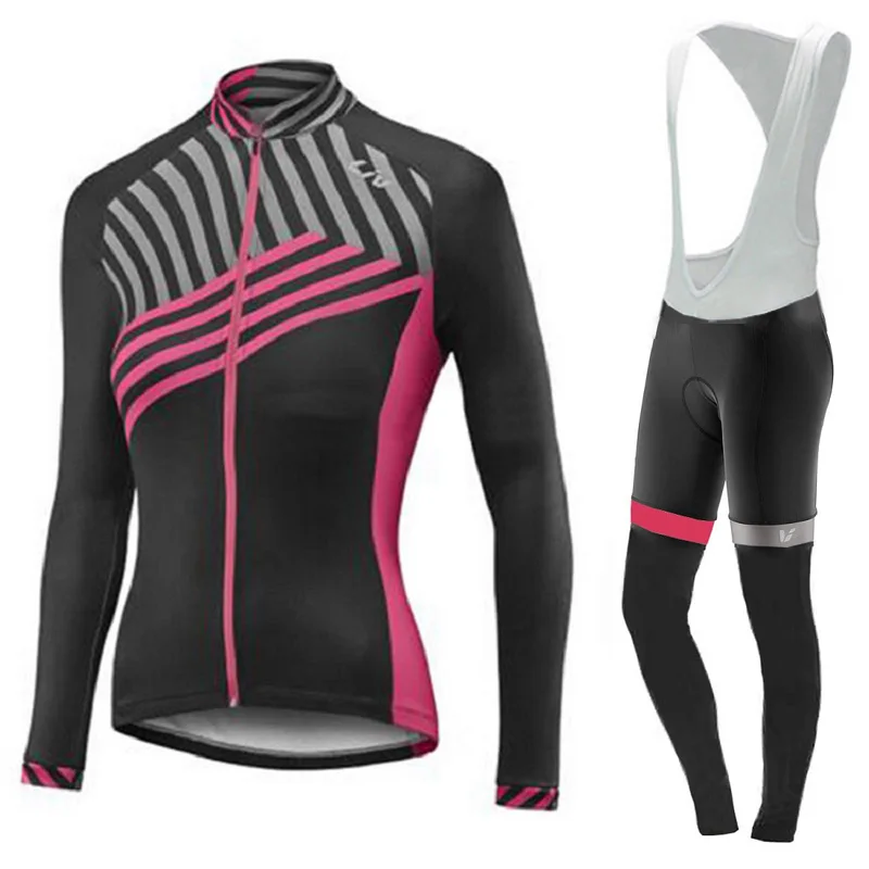 LIV 2018 women Sport long sleeve Cycling jersey bib pants set ropa