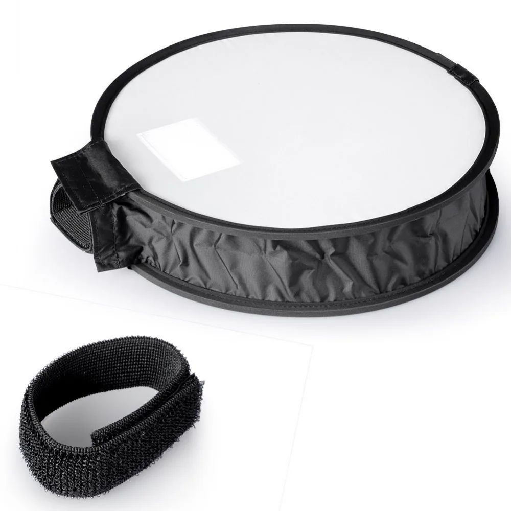 Neewer 12"/30cm Round Flash Diffuser Softbox 18 Grey Balance Card for