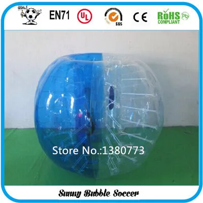 1.5 м ТПУ Хорошее качество 0.8 мм пузырь футбол, надувные Бурлящий шарик костюм, Zorb, пузырь Футбол, Средства ухода за кожей Зорб на продажу - Цвет: Half Blue 2