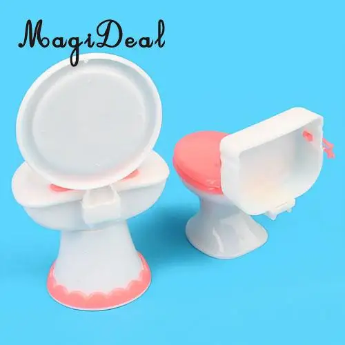 1Set Dollhouse Miniature Bathroom Set Bathtub Toilet Basin for Dolls House Accessory Kids Pretend Play Toys