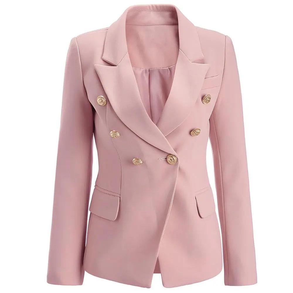 

Women's Spring Autumn Blazer Coat Women High Quality Slim Suit Jacket Female New Double Breasted Blazer Jacket Large Size S-XXXL
