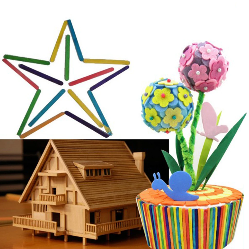 1000Pcs/Pack Kids Children Wooden Match Sticks Colorful Matchsticks for Game DIY Intelligence Craft Toys Novelty Toy