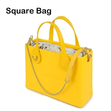 Логотип хантфун силиконовый Квадратный EVA сумка с кожаным колье из ткани сумка через плечо с ручкой влагозащитная вставка женская сумка Obag