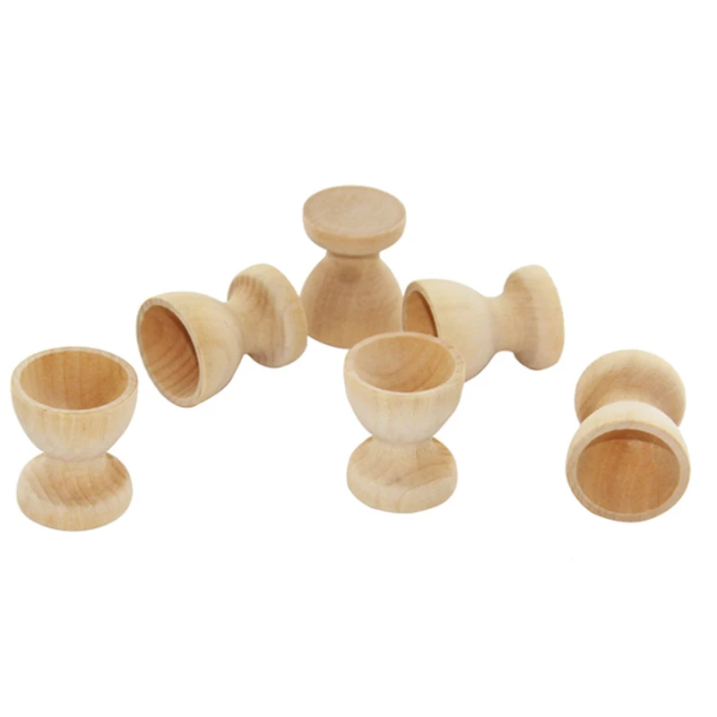 

3Pcs Wooden Egg Holder Simulation Chicken Duck Egg Painting Model Egg Tray Container DIY Painted Graffiti Tool Accessories