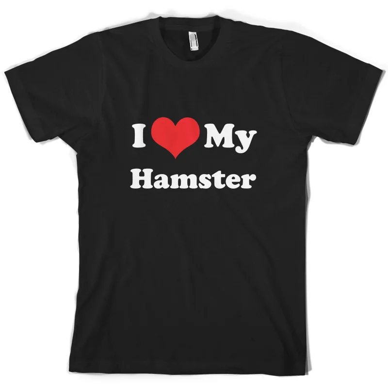 I Love My Hamster-Мужская футболка-10 цветов-Gerbil-Pet-Cage-Animal Mans уникальная хлопковая