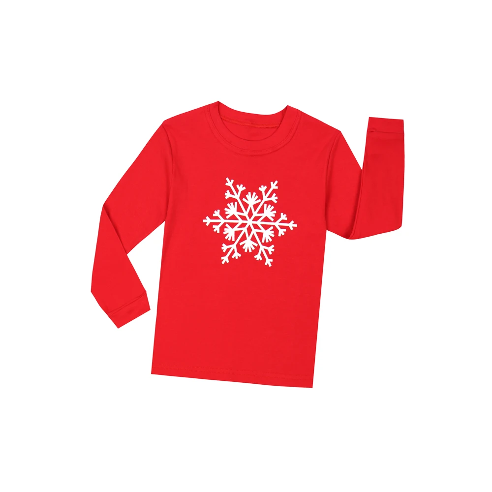 Детская Рождественская одежда для сна детская люминесцентная одежда Светящиеся в темноте пижамные комплекты одежда для сна со снежинками для мальчиков и девочек от 2 до 8 лет
