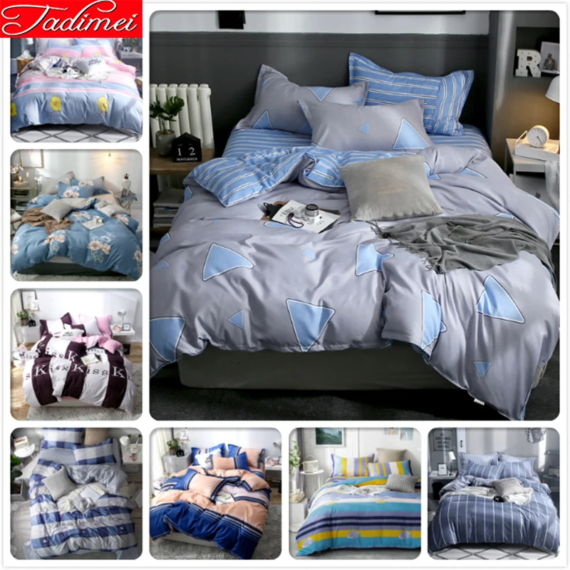 

Grey Blue Double Side Duvet Cover Adult Kids Cotton Bed Linen Single Twin Full Queen King Size Bedspread 180x220 200x230 220x240