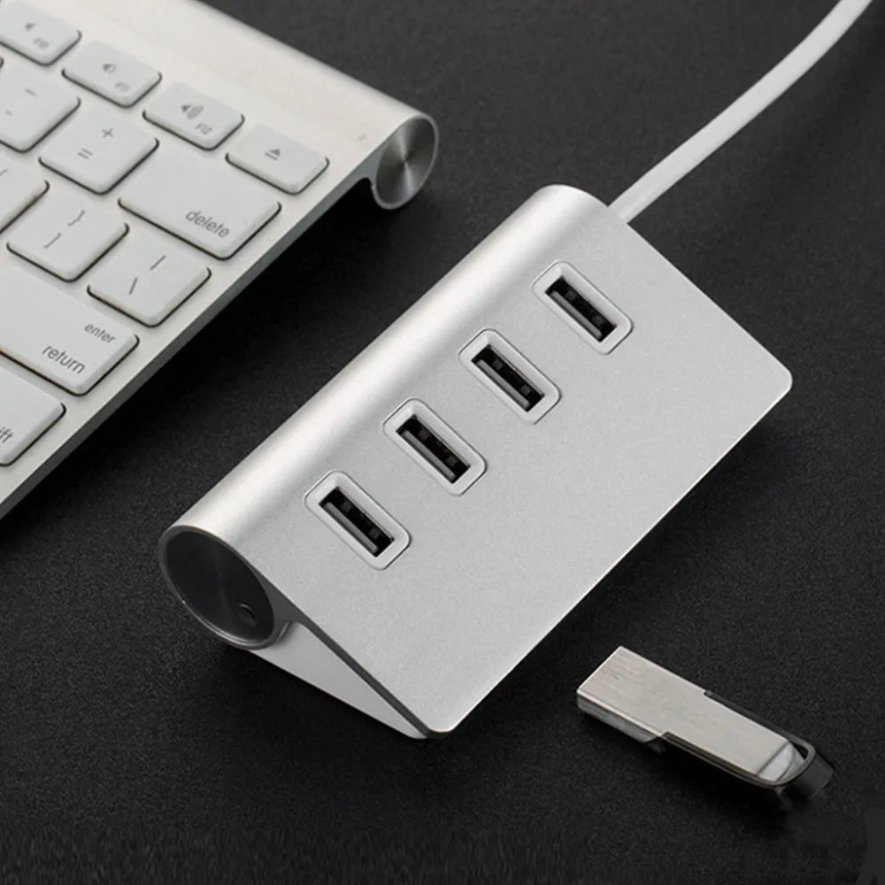 

1 Pc High Quality Aluminum 4 Ports USB 2.0 Hub USB 3.1 Type C Male Adapter Cable For iMac MacBook Air USB-C ports Devices C26