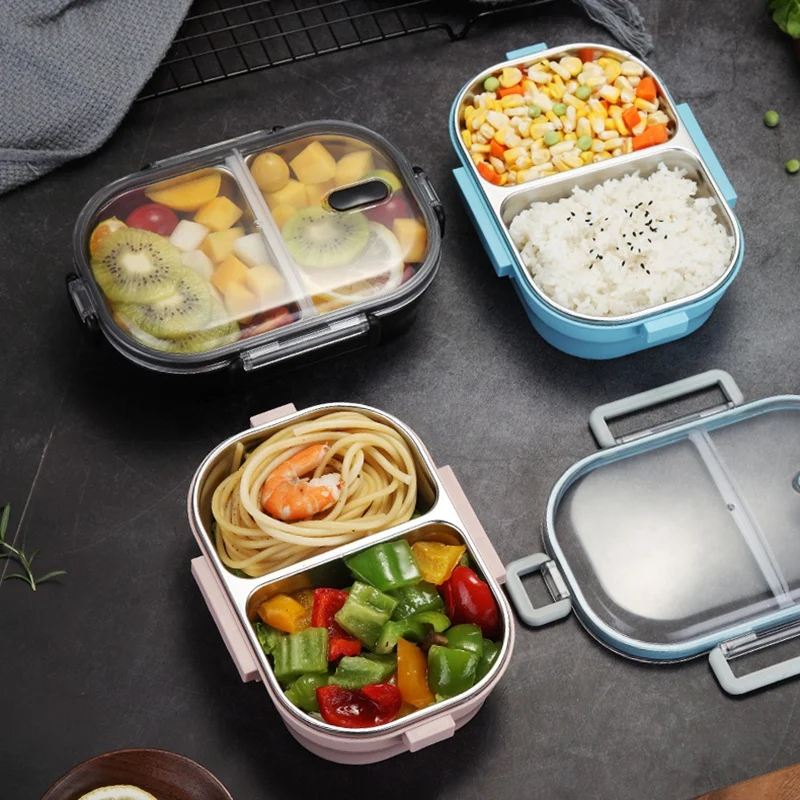 Переносная коробка для ланча, Детская школьная металлическая коробка Bento, кухонный герметичный контейнер для еды, коробка для еды, пластик +