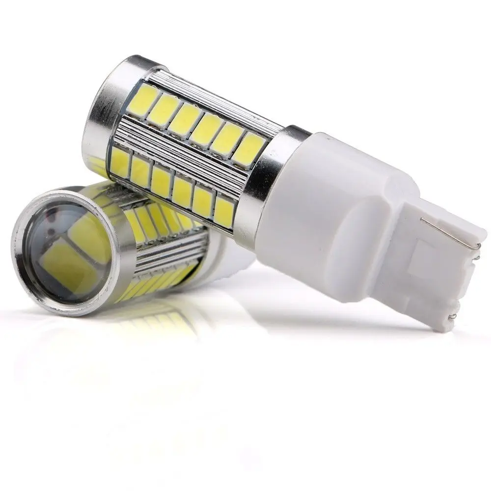 2pcs Car led T20 W21W 7440 WY21W 33 LED 5630 5730 SMD car Backup Reserve Lights auto brake light fog lamps 12V red yellow