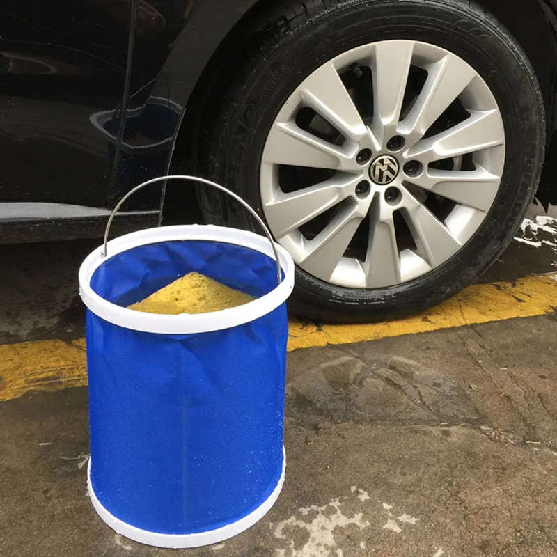 

Outdoor folding bucket Coating Bucket Folding Bucket Portable Camping Hiking Fishing Bucket Tackle Tools For Washing Car