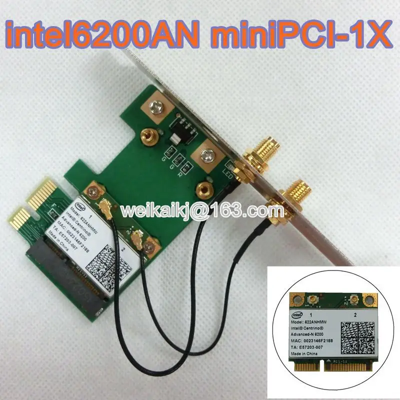 Беспроводная Антенна Intel6200 AGN 802.11agn Mini Pci-1X для настольного ПК Wi-Fi 300 Мбит/с 2 4 ГГц/5G