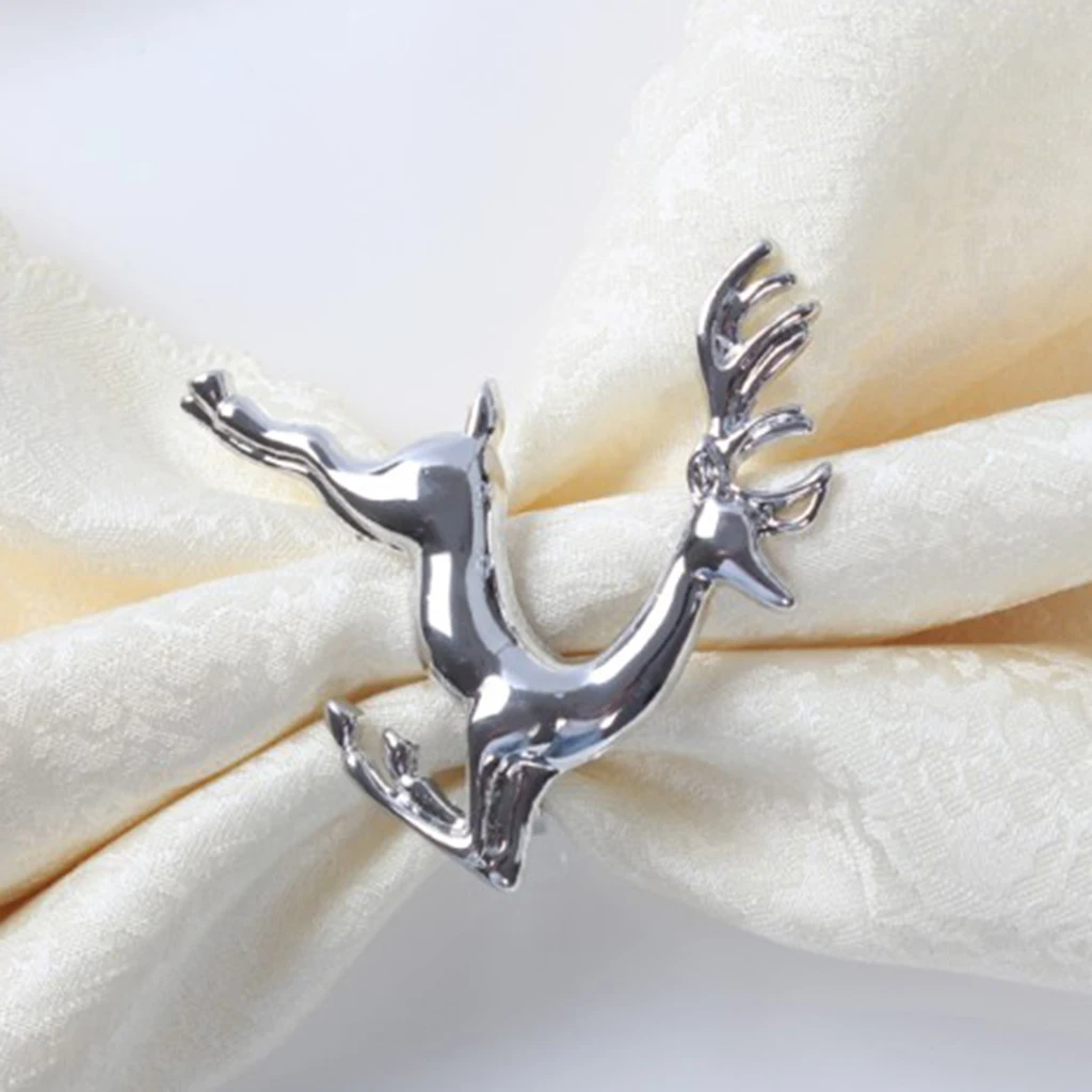 Zinc Alloy Elk Deer Design Napkin Rings Holders for Dinners Parties Dinner Table Decoration