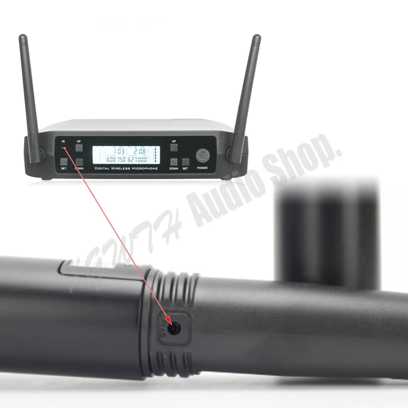 UHF Беспроводная микрофонная система GLXD4 Беспроводная динамический кардиоид 2 двойной ручной микрофон передатчик частота регулируемая