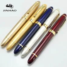 JINHAO X450 темно-зеленая и Золотая авторучка 18KGP 0,7 мм перо с широким основанием фиолетовый с синим красным 22 цвета и чернила подарочные ручки
