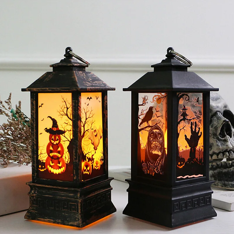

Halloween Pumpkins/Witch/Ghost Hand/Skeleton LED Lights Artificial Flame light Small Oil lamp LED Party Supplies Halloween Decor