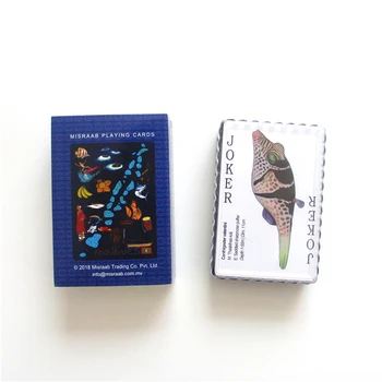 

Pvc plastic waterproof English fish knowledge Creative Durable poke cards science playing card deck for kids box collection