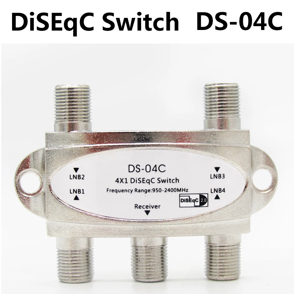 

SZ 10 PCS Free Shipping 4 in 1 DS-04C 4x1 DiSEqC Satellites FTA TV LNB Switch For Receiver V8 DVB-S/S2 High quality