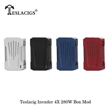 Электронные сигареты Teslacig Tesla Invader 4X280 Вт коробка мод питание от Двойной 18650 батареи Vape испаритель VS Tesla Invader 3 мод